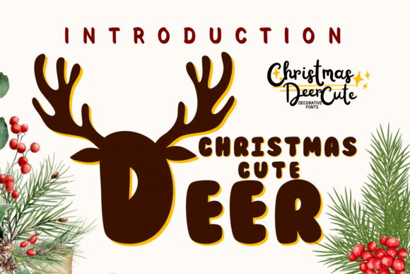 Christmas Cute Deer Font for Festive Design
