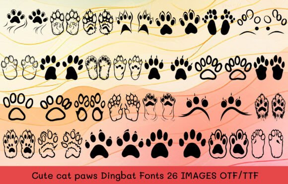 Cute Cat Paws Font for Creative Design