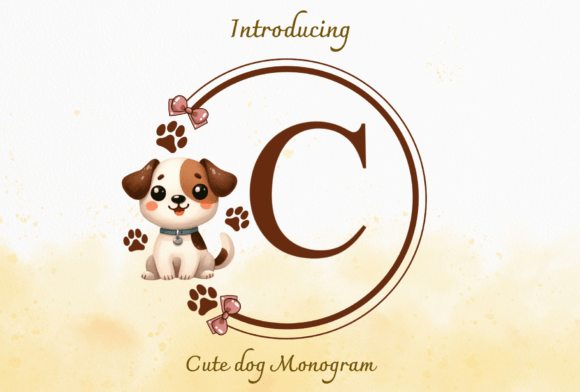 Cute Dog Monogram Font for Business