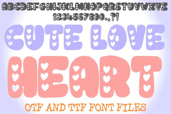 Cute Love Heart Font for Web Design